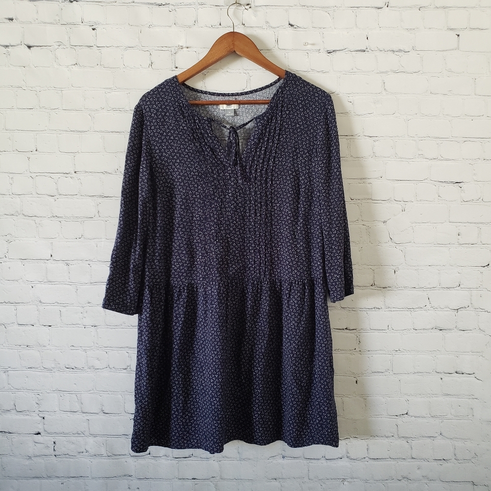 Old Navy Split Neck Tie Neck Printed Dress